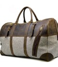 Дорожня сумка-баул зі шкіри Crazy Horse і тканини Canvas RGj-1633-4lx TARWA