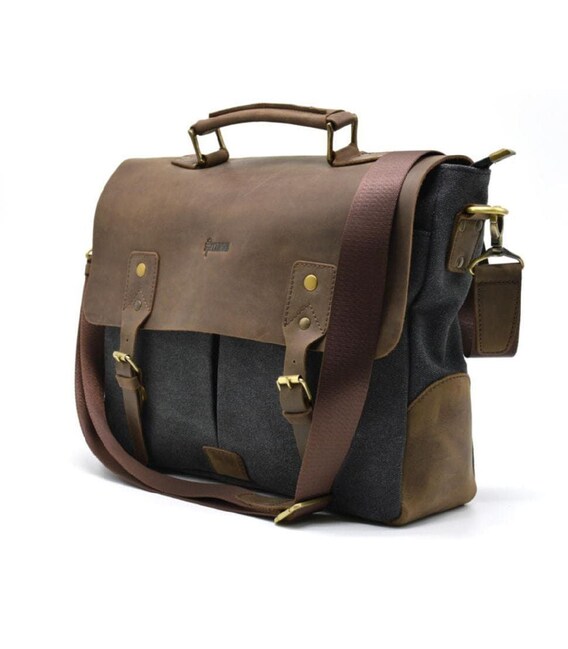 Чоловіча сумка-портфель шкіра та канвас RCG-3960-4lx TARWA