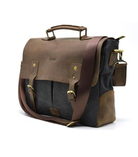Чоловіча сумка-портфель шкіра та канвас RCG-3960-4lx TARWA