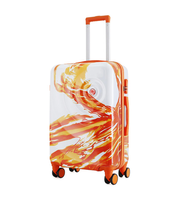 Валіза Semi Line 24" (M) White/Orange Print (T5655-2) - фото