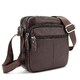 Шкіряний компактний чоловічий месенджер коричневий Tiding Bag M56-0080C - фото