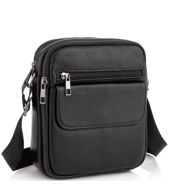 Чоловіча шкіряна сумка через плече маленька Tiding Bag A25-1108A - фото