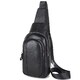 Мужской кожаный черный слинг на плечо Tiding Bag A25F-6601A фото