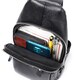 Мужской кожаный черный слинг на плечо Tiding Bag A25F-6601A фото