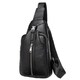 Сумка-слинг черная кожаная Tiding Bag F-A25F-5003A фото