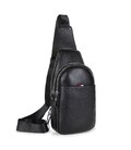 Шкіряний чорний слінг на два відділи Tiding Bag FL-A25F-8803A