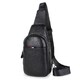 Кожаный черный слинг на два отдела Tiding Bag FL-A25F-8803A фото