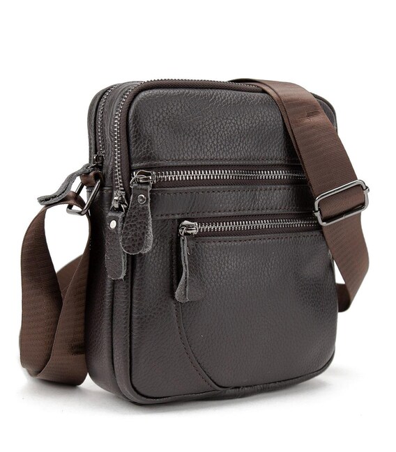 Чоловіча шкіряна сумка через плече Tiding Bag M56-3646-1C - фото