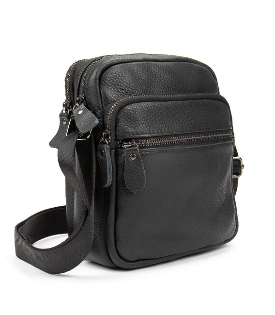 Шкіряний невеликий месенджер на два відділи Tiding Bag M56-2004A - фото