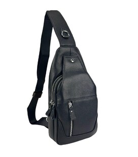 Шкіряний чорний слінг через плече Tiding Bag A25F-6809-1A