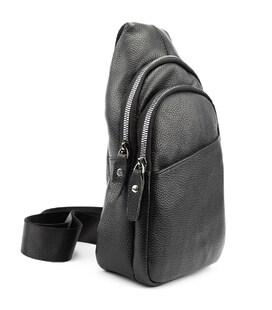 Шкіряна сумка слінг чорна Tiding Bag M56-2552A - фото