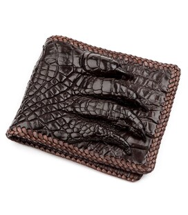 Портмоне CROCODILE LEATHER 18229 з натуральної шкіри крокодила Коричневе - фото