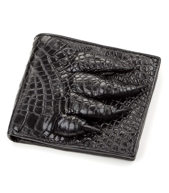 Кошелек мужской CROCODILE LEATHER 18200 из натуральной кожи крокодила Черный фото