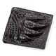 Гаманець чоловічий CROCODILE LEATHER 18200 з натуральної шкіри крокодила Чорний - фото