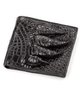 Кошелек мужской CROCODILE LEATHER 18200 из натуральной кожи крокодила Черный фото