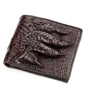 Портмоне CROCODILE LEATHER 18196 з натуральної шкіри крокодила Коричневе - фото