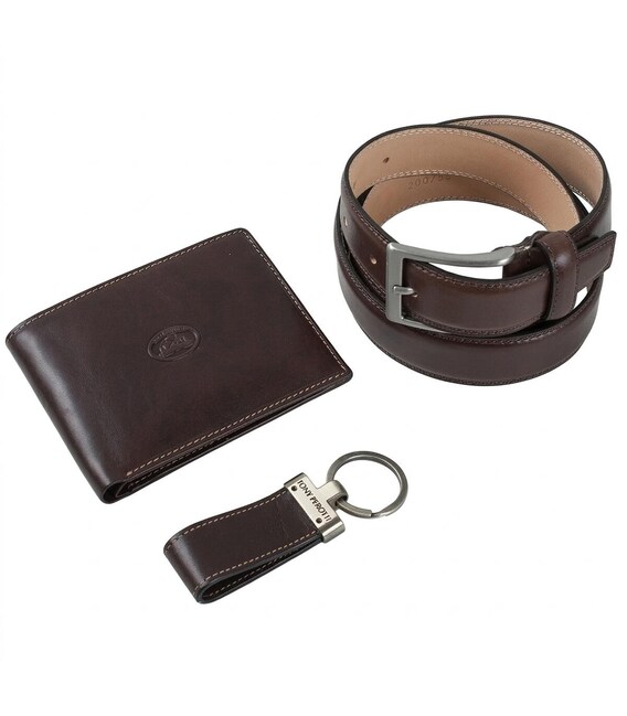 Подарочный набор Tony Perotti Italico Кошелек+Ремень+Брелок (534E-51+KR133+200/35) Коричневый фото