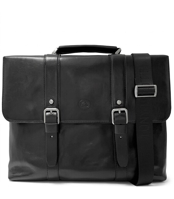 Мужской портфель из натуральной кожи Tony Perotti Italico 9225G-38 (90415) Черный фото