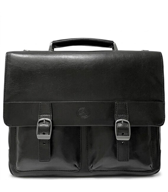 Мужской портфель из натуральной кожи Tony Perotti Italico 9276G-35 (90416) Черный фото