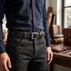 Мужской ремень из натуральной кожи Tony Perotti 11 nero (90101) Черный фото