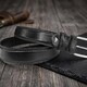 Мужской брючный ремень Tony Perotti из натуральной кожи 571/35 NERO (90353) Черный фото