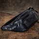 Мужская поясная сумка-бананка Tony Perotti Italico 8018 nero (90623) Черная фото