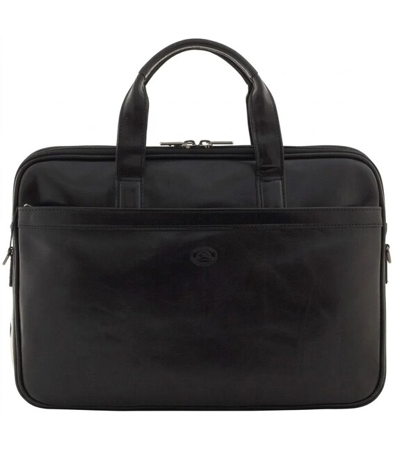 Чоловічий портфель з натуральної шкіри Tony Perotti Italico 7044-40 nero (90641) Чорний - фото