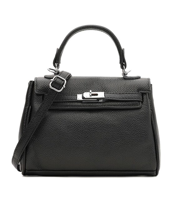 Женская кожаная сумка Borsa Leather K1608bl-black