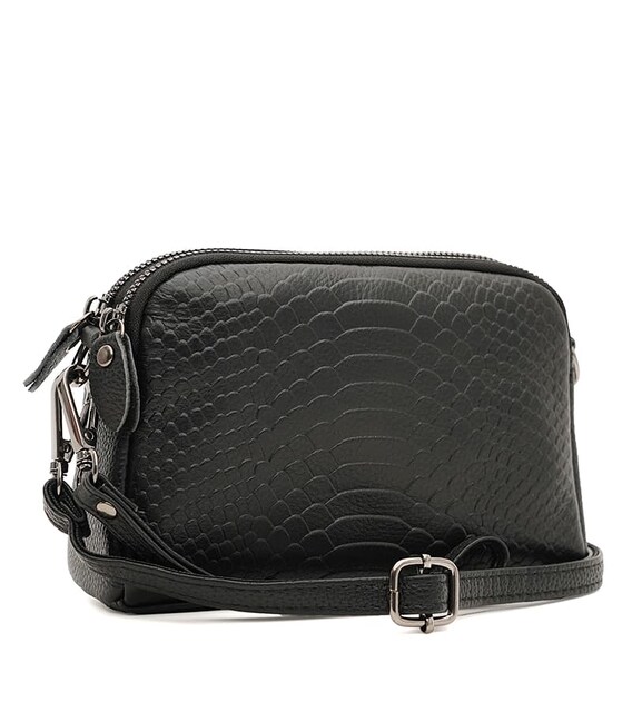 Женская кожаная сумка Borsa Leather K12504bl-black