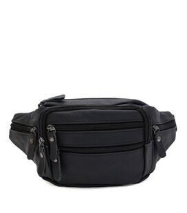 Чоловіча шкіряна сумка на пояс Borsa Leather K1429f-black