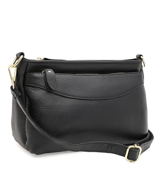 Жіноча шкіряна сумка Borsa Leather K1651bl-black