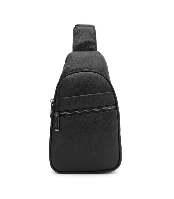 Мужской рюкзак через плечо Borsa Leather K13295bl-black