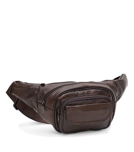 Мужская кожаная сумка на пояс Keizer K18014br-brown фото