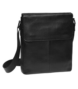 Мужская кожаная сумка на плечо Borsa Leather K18168-black фото