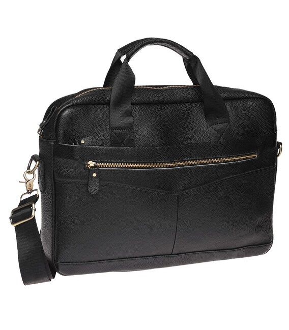 Мужская кожаная сумка Borsa Leather K11118-black фото