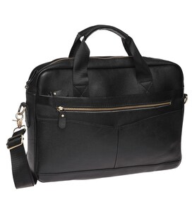 Мужская кожаная сумка Borsa Leather K11118-black фото