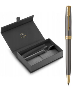 Набор Parker SONNET Grey Lacquer GT BP (шариковая ручка + чехол) фото