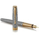 Набор Parker SONNET Cisele Silver GT FP18 F (перьевая ручка + кож.чехол) фото