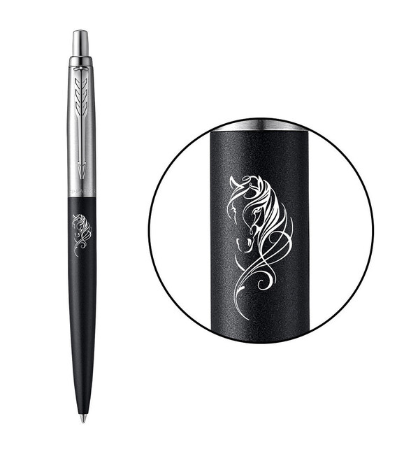 Ручка кулькова Parker JOTTER ZODIAC Bond Street Black CT BP Червоний кінь 16232_Z502w фото