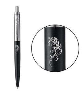 Ручка кулькова Parker JOTTER ZODIAC Bond Street Black CT BP Червоний кінь 16232_Z502w фото