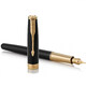 Набір Parker SONNET Black Lacquer GT FP18 F (перова ручка + шкір.чохол) - фото