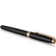 Набір Parker SONNET Black Lacquer GT FP18 F (перова ручка + шкір.чохол) - фото