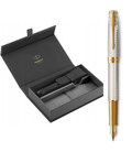 Набор Parker SONNET Silver Mistral GT FP18 F (перьевая ручка + кож.чехол)