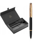 Набор Parker PARKER 51 Deluxe Black GT FP18 F (перьевая ручка + кож.чехол)