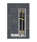 Набір ручок Parker SONNET Matte Black GT FP+BP (перова + кулькова)