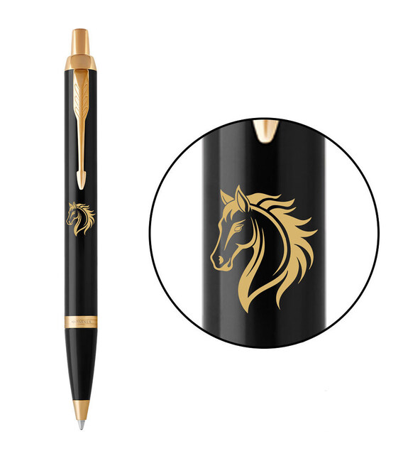 Ручка шариковая Parker IM ZODIAC Black GT BP Огненный конь 22032_Z501y фото