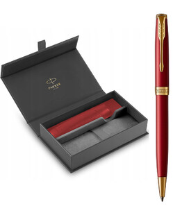 Набір Parker SONNET Intense Red GT BP (кулькова ручка + червоний чохол) - фото