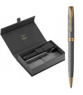 Набор Parker SONNET Cisele Silver GT BP (шариковая ручка + кож.чехол)