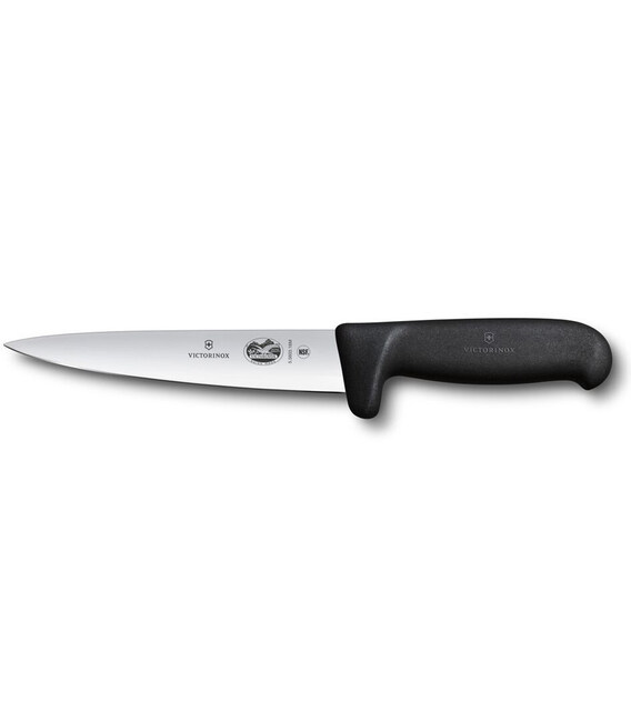 Универсальный нож для мяса Victorinox FIBROX 16см черн.Safety Grip 5.5603.16M фото