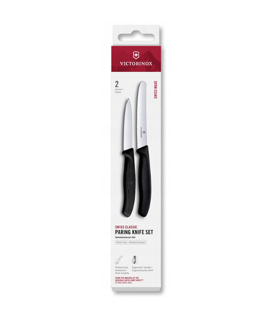 Набір ножів для чищення овочів Victorinox Swiss Classic 2 ножа чорн 6.7113.2 - фото